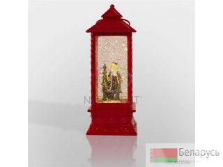 Декоративный вращающийся фонарь с Санта Клаусом, Теплый белый Минск